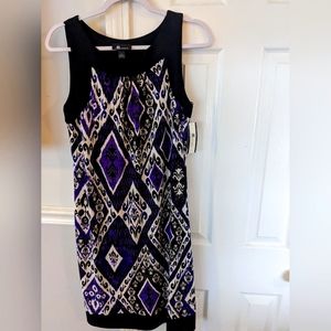 AB Studio sleeveless dress purple pattern size large